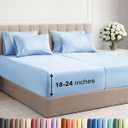 Extra Deep Split King Sheet Set - 7 Piece Breathable and Cooling Sheets - Hotel Luxury Bedding for Women, Men, Kids & Teens - Easy Secure Fit - Soft & Wrinkle Free - Extra Deep Pockets - Light Blue (21 - Baby Blue)