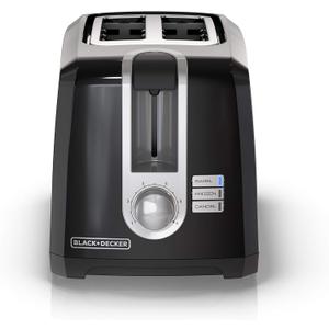 BLACK+DECKER 2-Slice Toaster, T2569B, Extra Wide Slots, 6 Shade Settings, 850 Watts, Crumb Tray, Cancel Button