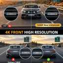 VNV 4K+2.5K Dash Cam Front and Rear, GalaxyCore Sensor, Free 64GB Card Included, Built-in WiFi App Control, Dash Camera for Cars with WDR Night Vision,170Wide Angle, 24H Parking Mode, 2" IPS, S-V200