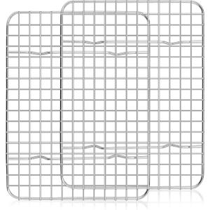 Homikit 2 Pack Cooling Rack Set, 12" x 9" Stainless Steel Baking Rack for Bacon Bread Pizza, Metal Wire Oven Racks for Cooking Roasting Fit Quarter Sheet Pan, Rust Free & Dishwasher Safe