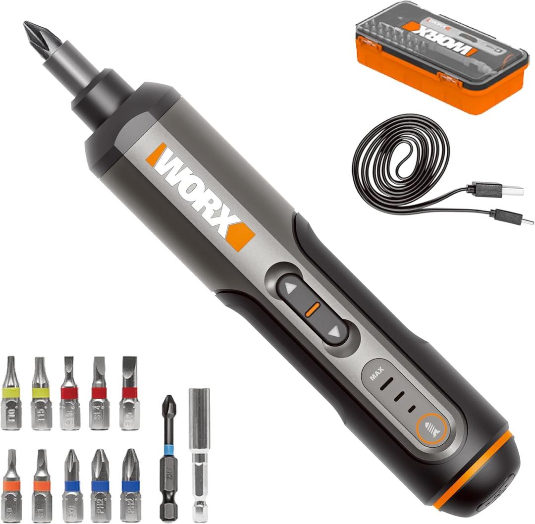 Worx WX240L 4V 3-Speed Cordless Screwdriver (Black/Orange)