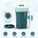 2 x Dog Paw Cleaner Cup - Plastic Paw Cleaner for Dogs w/Silicone Lid, Soft TPR Bristles & Removable Brush - Ideal Dog Paw Washer for Outdoor & Indoor Use - Easy-to-Use Paw Scrubber for Dogs, Teal