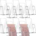 Yookeer 10 Packs Acrylic Brochure Holder Countertop Literature Holder Plastic Trifold Pamphlet Organizer Flyer Display Stand for Magazine, Booklets, Pamphlet, Journals, Menu