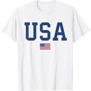 USA Women Men Kids American Flag Patriotic 4th of July T-Shirt