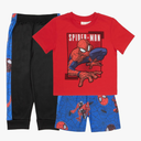 Marvel Spider-Man Boys 3-Piece Superhero Jogger Set - Spidey, Miles Morales Graphic T-Shirt, Shorts, & Sweatpants Bundle 10 Size