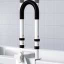 Adjustable Bathtub Safety Rail: Shower Grab Bar Handle for Seniors, Elderly, Disabled, Fits 3.1 to 6.7 Inch Tub Walls, Bathroom Safety Bars with Non-Slip Grip, Supports 300 lbs