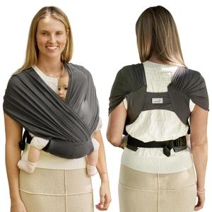 GROWNSY Comfy-Air Breathable Baby Carrier Newborn, 2-in-1 Mesh Baby Wraps Carrier for 7-35lbs, T-Webbing Zone Support, Ergonomic and Lightweight, Dark Grey