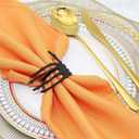 2 x Skeleton Claw Napkin Ring Set - 4pcs Black Modern Napkin Rings with Rhinestones for Wedding Banquet & Halloween Party