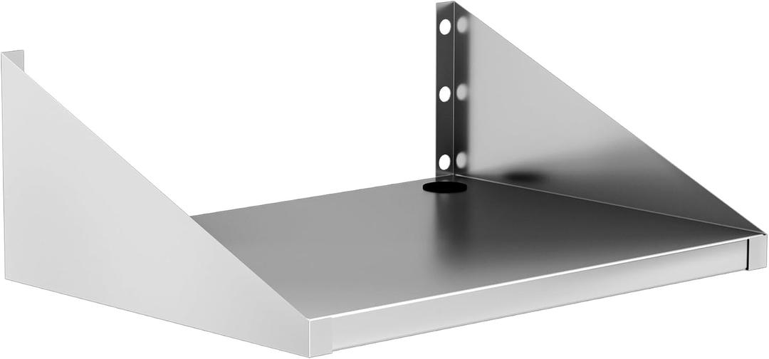 Stainless Steel Microwave Shelf Wall Mount, 24"x18"