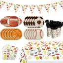 Sports Birthday Party Decorations - Sports Theme Plates, Napkins, Cups, Banners, Tablecloth Tableware Kit Basketball Football Baseball Soccer Serves 20 Guests for Birthday Party