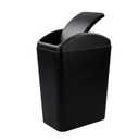 4.2 Gallon Plastic Can with Swing Lid, Swing Top Garbage Can, Black