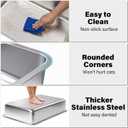 Stainless Steel Litter Box 2 Pack, XLarge Metal Litter Box | Easy Clean Non Stick Easy Entry No Smell Steel Litterbox for Kitty/Cats