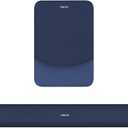 MOSISO Wrist Rest Support for Mouse Pad&Keyboard Set, Rectangular Ergonomic Mousepad Non-Slip Base Home/Office Pain Relief&Easy Typing Pad with Neoprene Cloth&Raised Silicone Lining, Navy Blue