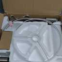 Nintiue Upgraded Modern Arc Dimmable Tall Standing Floor Lamp with Linen Shade, 1200 Lumens LED Bulb Included, for Living & Reading Room, Bedroom, Office & Nursery, Brushed Nickel