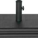 US Weight 40 Pound Umbrella Base - Weighted Umbrella base For Use With Patio Table  Heavy Duty Base- 4 Stem Accommodates 1-1.5 Pole Sizes - Black