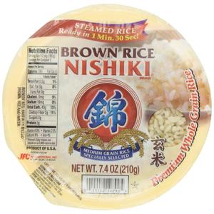 Nishiki Cooked Brown Rice, 7.4-Ounces (Pack of 6), BB: 06/27/2026