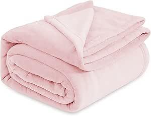 Bedsure Blankets for Bed Queen Size - Fleece Cozy Soft Blanket for Women, Lightweight Fuzzy Flannel Throw for All Seasons, Pink, 90x90 inches