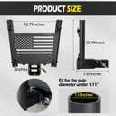 Universal Dual Hitch Flag Pole Holder for 2 Inch Receivers, Heavy-Duty Iron Double Flag Mount with Trailer Hitch & License Plate Bracket, Compatible with Trucks, SUV, RV, Pickup, Camper