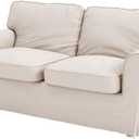 Custom Slipcover Replacement The Ektorp Two Seater Sofa Bed Cover Replacement is Custom Made for IKEA Ektorp 2 Seater Sleeper Only, A Quality Sofa Slipcover Replacement (Polyester Flax Beige)