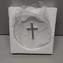 Baptism Towel Shell Set for Boys Girls Baptism Towel with Shell Set Baptismal Cloth Christening Towels with Embroidery Cross Baptismal Shells Gifts for Christening Party Favors (Silver)