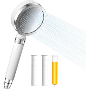 Korean Beauty VC Scent Handheld Filter Shower Head with Rotary Switch | Anti-Chlorine Hard Water Filter, Gentle Skin & Smooth Hair, Easy Install