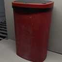 FDW Garbage Can 13 Gallon 50 Liter Kitchen Trash Can for Bathroom Bedroom Home Office Automatic Touch Free High-Capacity with Lid Waste Bin (Red)