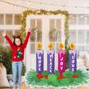 Roowest 4 ft Advent Wreath Cardboard Cutout Stand up Christmas Advent Party Decoration Hope Peace Love Joy Berries Wreath Photo Props for Xmas Home Background Holiday Church Backdrop