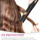 SKIMI Airflow Styler, Titanium Flat Iron Hair Straightener, Professional Curling Iron with Cooling Air Vents to Lock in Style, 5 Temps & Dual Voltage, Auto Off (Black & Bright Champagne).