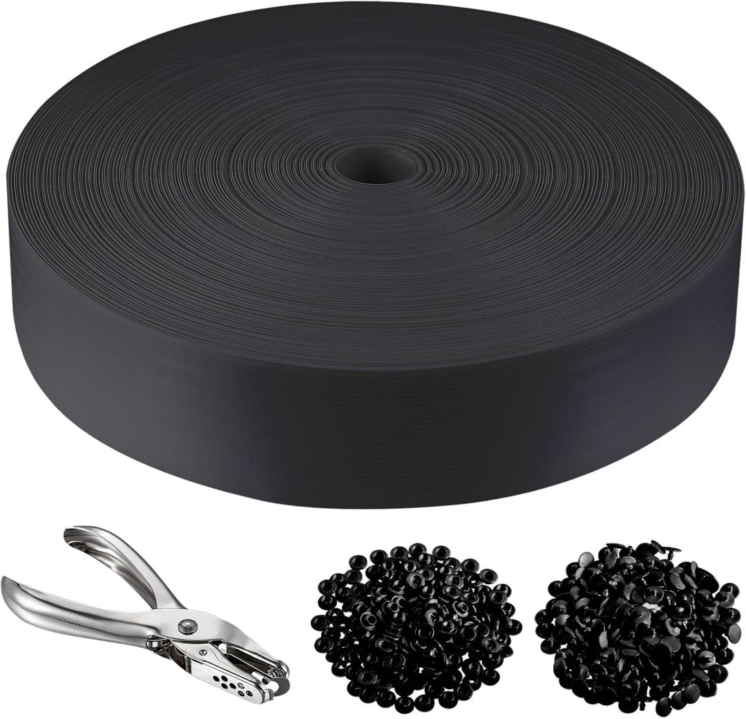 Chain Link Fence Privacy Strip, 246 ft. Fence Privacy Strip, (Includes 200 Clasps + One Hole Punch) BlackSuitable for Decks, patios,grates, Wire mesh and More.