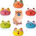 Squeaky Dog Toys Funny Animal Dog Balls for Puppy Mini Small Pet Dogs 6 Pcs/Set (Cat)
