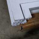 Premium Home 4-Panel Room Divider  Rustic White Barn Door, K Pattern Folding Privacy Screen, Partition Wall