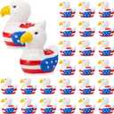 Hiboom 24 Pcs Patriotic Eagle Duck 2 Inch 4th of July Red Blue White 250th Anniversary Statues Figurines Independence Day USA Rubber Duck Centerpieces Gift Birthday Party Decoration Favors, 2.2 x 1.9 x 1.7 inches
