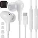 APETOO USB C Headphones for iPhone 17 16 15 iPad Air 5 Wired Earbuds for Samsung S25/S24/S23/S22/S21 Magnetic Noise Isolating in-Ear Type C Earphones with Mic Volume Control for Pixel 8 7 6 5a, White
