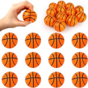 LovesTown 12PCS Basketball Stress Balls, Squeeze Toys for Anxiety Relief Sports Theme Basketballs