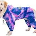 Dog Hoodies Winter Coat for Large Medium Dogs, Pullover 7 Legs Warm Coat Hooded Sweatshirt, Fleece Hoodie for Cold Weather (Bandhnu Pink, 5X-Large) (5XL(Reference Weight 65-88 lbs))