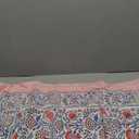 Hand Block Print Cotton Tablecloth: Floral Pigeon Blue, Flamingo Pink, Wedding Decor, Home Decor, Events, Party, Restaurant, Gifts (Pigeon Blue, Flamingo Pink, 16 Seater 72X190 inches) (60" x 60" (Rectangular))
