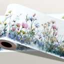 Wildflower Wallpaper Border 196x4 Inch Peel and Stick Wall Border Self Adhesive Pastel Meadow Floral Removable Vinyl Trim for Living Room Bedroom Bathroom Kitchen Cabinet Decoration