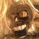 2pcs Refractory Materials Fireproof Imitated Human Fire Pit Skulls Gas Log for NG, LP Wood Fireplace, Firepit, Campfire, Halloween Decor, BBQ