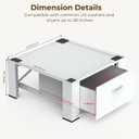 SKM Washer and Dryer Pedestal with Solid Top and Drawer, 28x28x14 in, White