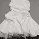 Kaximil Women's Ruffle Hem Boat Neck Mini Dress Sleeveless Ruched Corset Short Party Dresses (White, Small)