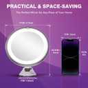 Auxmir 2026 Upgraded 30X Magnifying Mirror with Light, Makeup Mirror with 2-Level Lights, Portable Magnifying Mirror Suction Cup and Tweezers, 360 Swivel, Vanity Bathroom Mirror for Home Travel