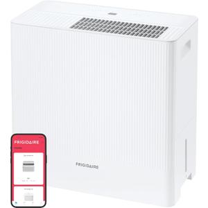 Frigidaire 50-Pint Portable Dehumidifier with Wi-Fi and Energy Star Certification for Medium/Large Rooms & Basements, Custom Humidity Control, Auto Shut Off, White