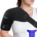 NEWGO Shoulder Ice Pack Wrap, Ice Shoulder Brace for Rotator Cuff and Arm, 3D Gel Cold Compression Sleeve for Injuries Reusable, Instant Cold Compress Wrap for Surgery Recovery & Shoulder Discomfort