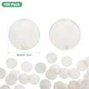 100-Pack Round Shells Pieces, 2 Inch Flat Round Natural Shell Charm with Hole, Discs Sea Shells Coin Bead Connector for Wind Chimes/DIY Craft Hanging [White]