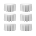 BRILLMAX 4 Pack White Round Tablecloths 120 Inch - Circle Bulk Linen Polyester Fabric Washable Table Cloth Cover for Wedding Reception Banquet Birthday Party Buffet Restaurant