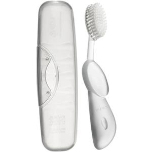 RADIUS Toothbrush, Original Big Brush & Case, Right Handed, Clear Brush with Clear Case, BPA Free ADA Accepted (1 Count (Pack of 1))