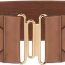 JASGOOD Women's Wide Elastic Belt Vintage Stretchy Belt for Dresses Braided Waist Belt (Fit waist size 37"-43")