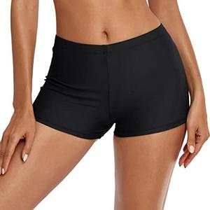 MISSVOG Swim Shorts for Women Stretchy Board Shorts Solid Tankini Bottoms Sport Swimsuit Bottoms L