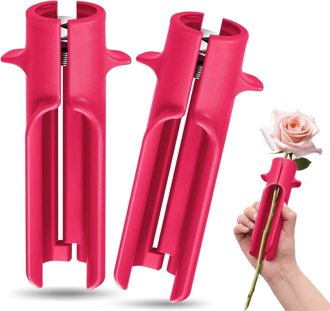 Lasnten 2 Pcs Rose Thorn Stripper Tool Thorn Remover for Roses Leaf Stripper Tool Flower Stem Cleaner Cutter to Removal Leaf for Home Flower Shop Gardening Floral Arrangement (Rose Red)