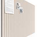 Bumusty Large Cork Board Alternative-48 x 36" Felt Bulletin Board Tiles, with 30 Pushpins, 70 Adhesive Tabs, 12-Pack Slat Wall Paneling, Cork Boards for Office Push Pin Board Felt Board-Oatmeal